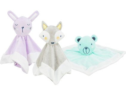 JUNIOR snuggler - plyšový mazlíček, čtverec s plyšovou hlavou