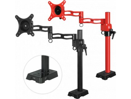 ARCTIC Z1 red - single monitor arm with USB Hub in