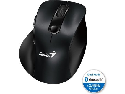 GENIUS Ergo 9000S Black/ duální Bluetooth + 2,4GHz/ 2400 dpi/ bezdrátová/ tichá/ černá