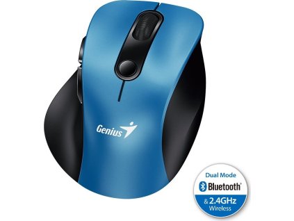 GENIUS Ergo 9000S Blue/ duální Bluetooth + 2,4GHz/ 2400 dpi/ bezdrátová/ tichá/ modrá