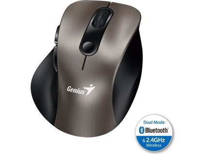 GENIUS Ergo 9000S Champagne Titanium/ duální Bluetooth + 2,4GHz/ 2400 dpi/ bezdrátová/ tichá/ titanová