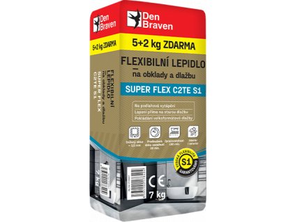 Flexibilní lepidlo na obklady a dlažbu SUPER FLEX C2TE S1 7 kg pytel šedá