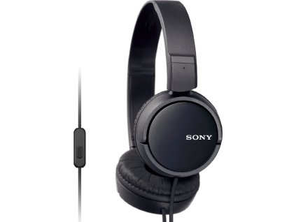 SONY headset náhlavní MDRZX110AP/ sluchátka drátová + mikrofon/ 3,5mm jack/ citlivost 98 dB/mW/ černá