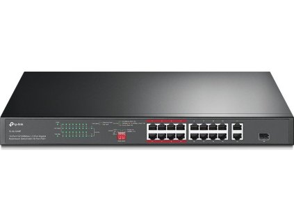 TP-Link TL-SG1218P 16-Port 10/100Mbps + 2-Port Gigabit Rackmount Switch with 16-Port PoE+
