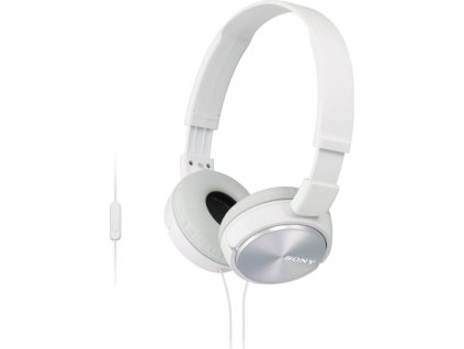 SONY headset náhlavní MDRZX310APW/ sluchátka drátová + mikrofon/ 3,5mm jack/ citlivost 98 dB/mW/ bílá