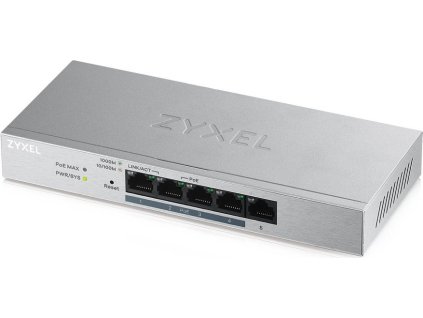 ZyXEL GS1200-5HPv2 Web Smart switch   5x Gigabit metal, 4x PoE (802.3at, 30W), PoE Power budget 60
