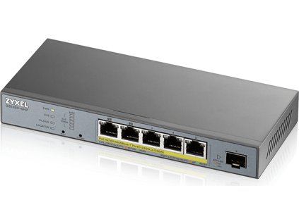 ZyXEL GS1350-6HP, 6 Port managed CCTV PoE switch, long range, 60W, 802.3BT (1 year NCC Pro pack license bundled)