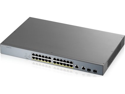 Zyxel GS1350-26HP 26 Port smart managed CCTV PoE switch, long range, 375W, 24x GbE, 2x combo RJ45/SFP