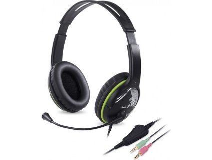Sluchátka s mik. GENIUS HS-400A green