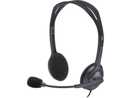 Logitech Headset Stereo H111/ drátová sluchátka + mikrofon/ 3,5 mm jack/ šedá