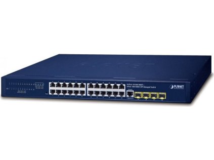 Planet GS-4210-24T4S L2 switch, 24x1Gb, 4x1Gb SFP, QoS, fanless, 2x power-in