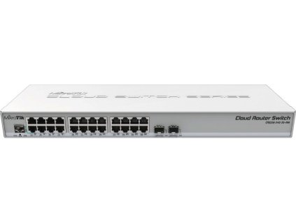 MikroTik Cloud Router Switch CRS326-24G-2S+RM, 800MHz CPU, 512MB, 24x GbE, 2xSFP+cage, ROS L5, PSU,1U Rackmount