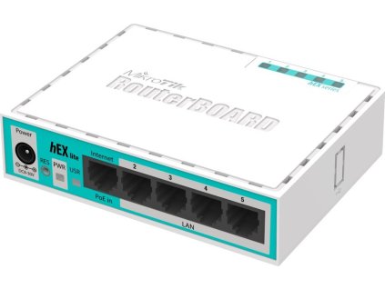 Mikrotik RouterBOARD RB750r2 hEX lite, 850 MHz, 64 MB RA, 5x LAN, PSU, L4