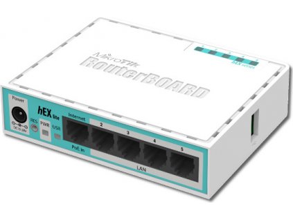 Mikrotik RouterBOARD RB750r2 hEX lite/ 850 MHz/ 64 MB RAM/ 5x LAN/ Router OS L4/ vč. plast. krytu a zdroje