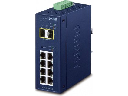 Planet IGS-4215-8T2S průmyslový L2 switch, 8x1Gb, 2x1Gb SFP, dual 9-48VDC, -40~75°C, IP30