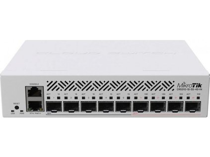 MikroTik Cloud Router Switch CRS310-1G-5S-4S+IN, 800MHz CPU, 256MB RAM, 5xSFP, 4xSFP+, 1x GbE, LCD, vč. L5 licence
