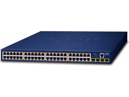 Planet GS-4210-48P4S L2 switch, 48x1Gb, 4x1Gb SFP, 48x PoE 802.3at 600W, QoS