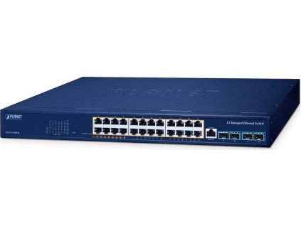 Planet GS-6311-24HP4X L3 switch, 24x1Gb, 4x10Gb SFP+, 8x PoE 802.3bt + 16x PoE 802.3at 480W, QoS