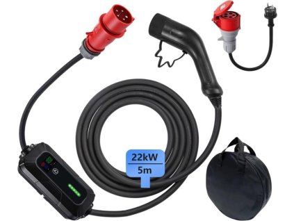 IMMAX cestovní nabíjecí stanice pro elektromobily EV/PHEV AC Type 2, 22 kW