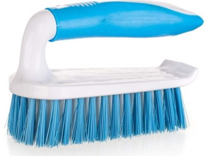 BRILANZ Kartáč na podlahu EXCLUSIVE 14 cm s měkčenou TPR rukojetí, bílo-světlemodrý