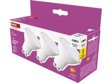 LED žárovka Classic MR16 / GU10 / 7 W  (60 W) / 806 lm / neutrální bílá