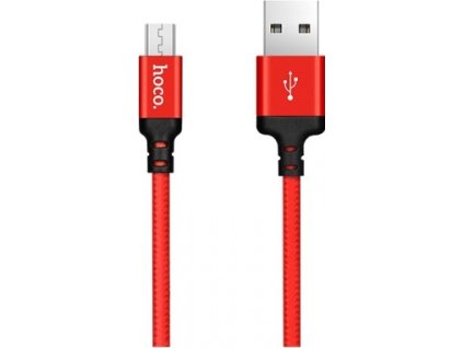 Hoco pletený nabíjecí kabel micro USB Times Speed 1m červená-černá