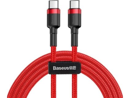 Baseus Cafule Series nabíjecí / datový kabel USB-C na USB-C PD2.0 60W Flash 1m, červená