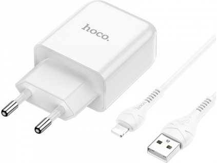 Hoco set adaptéru s USB portem a s kabelem Lightning 1m N2 Vigour bílá