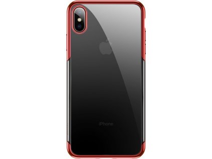 Baseus pouzdro pro iPhone XS Max Shining transparentní-červená