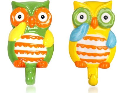 BANQUET Sada keramických háčků OWL 10,5 x 6,6 x 2,7 cm, 2 ks