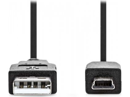 NEDIS kabel USB 2.0/ zástrčka USB-A - zástrčka USB Mini-B 5 pinů/ černý/ bulk/ 1m