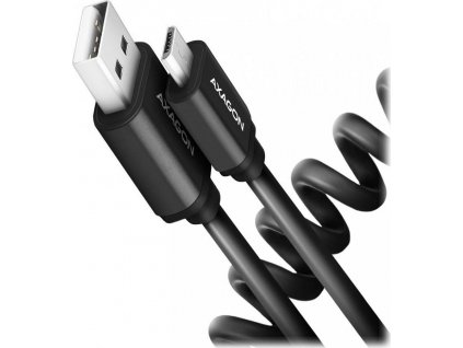 AXAGON datový a nabíjecí kabel TWISTSER USB-A na Micro USB / USB 2.0 / 2,4A / ALU / TPE / 0,6m / černý