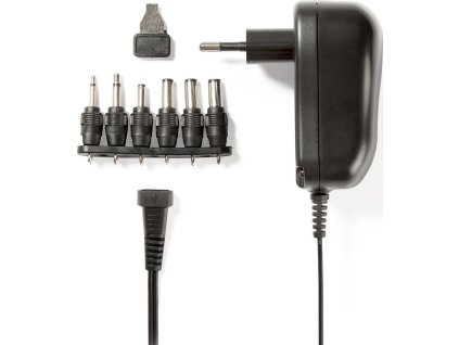 NEDIS univerzální napájecí AC adaptér/ 12W/ 3 - 12 V DC/ 100 - 240 V AC/ 6 konektorů/ 1,8 m/ černý
