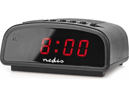 NEDIS digitální stolní budík/ LED displej/ funkce odloženého buzení/ jeden alarm/ černý