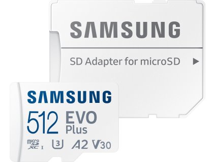 SAMSUNG EVO Plus 2024 MicroSDXC 512GB + SD Adaptér / CL10 UHS-I U3 / A2 / V30