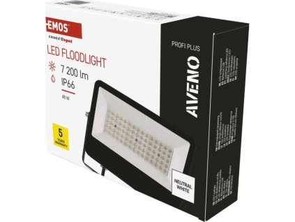 LED reflektor AVENO 48W, černý, neutrální bílá