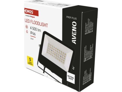 LED reflektor AVENO 30W, černý, neutrální bílá