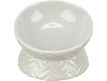 Keramická miska vyvýšená, ergonomický tvar, 0,15 l / 13 cm, světlešedá