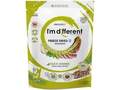 I´M DIFFERENT Duck DINNER, mrazem sušené raw krmivo s kachnou, 156 g