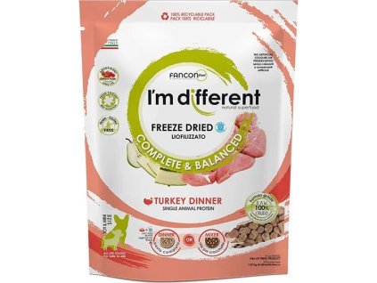 I´M DIFFERENT Turkey DINNER, mrazem sušené raw krmivo s krůtou,  156 g