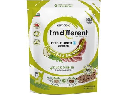 I´M DIFFERENT Duck DINNER, mrazem sušené raw krmivo s kachnou, 397 g