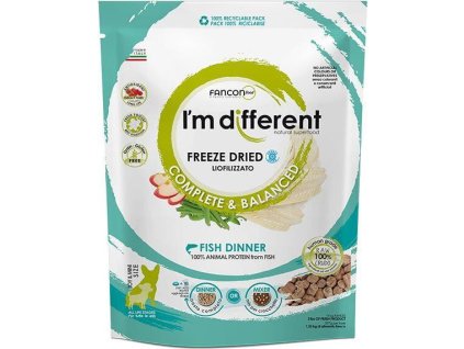 I´M DIFFERENT Fish DINNER, mrazem sušené raw krmivo s rybou, 397 g