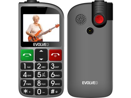 EVOLVEO EasyPhone FL, mobilní telefon pro seniory s nabíjecím stojánkem, černá