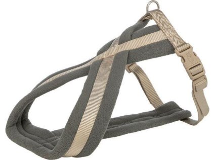 Nylonový postroj PREMIUM podšitý, písková/grafit