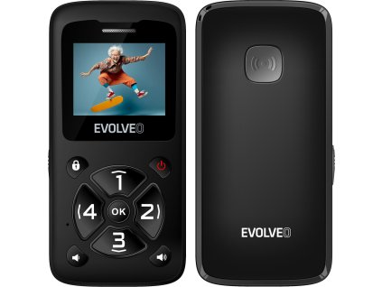 EVOLVEO EasyPhone ID, mobilní telefon pro seniory, černá