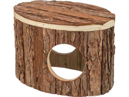 Domek METTE pro křečky, 18 x 12 x 12 cm, přírodní dřevo s kůrou