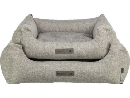 Pelech MATTEO, obdélníkový s polštářovým okrajem, tkanina, světlešedá