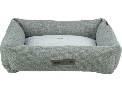 Pelech VIVIANA, obdélníkový s polštářovým okrajem, sametová tkanina, modrošedá