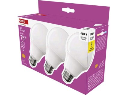 LED žárovka Classic A60 / E27 / 9,5 W (75 W) / 1055 lm / neutrální bílá