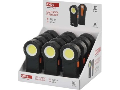 COB LED svítilna  plastová, 3× AAA